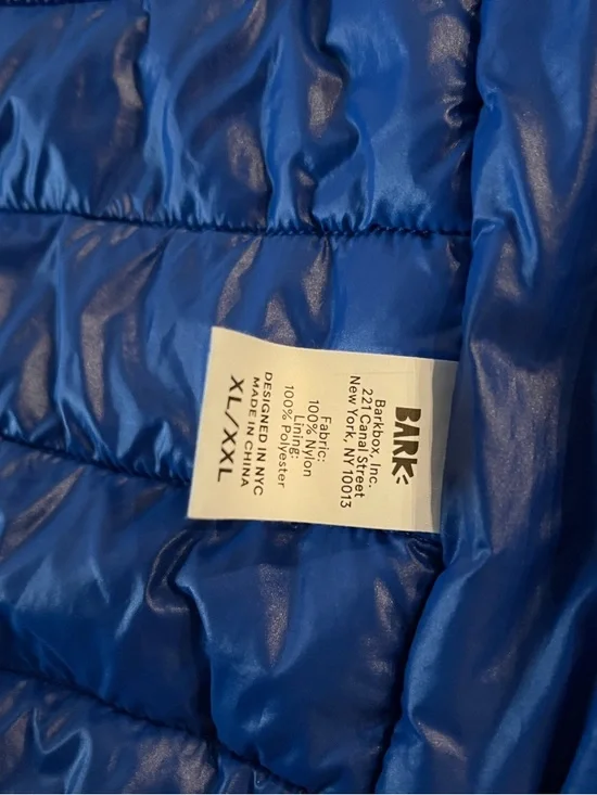 Bark Shiny Blue Quilted Puffer Dog Vest - Picture 5 of 7
